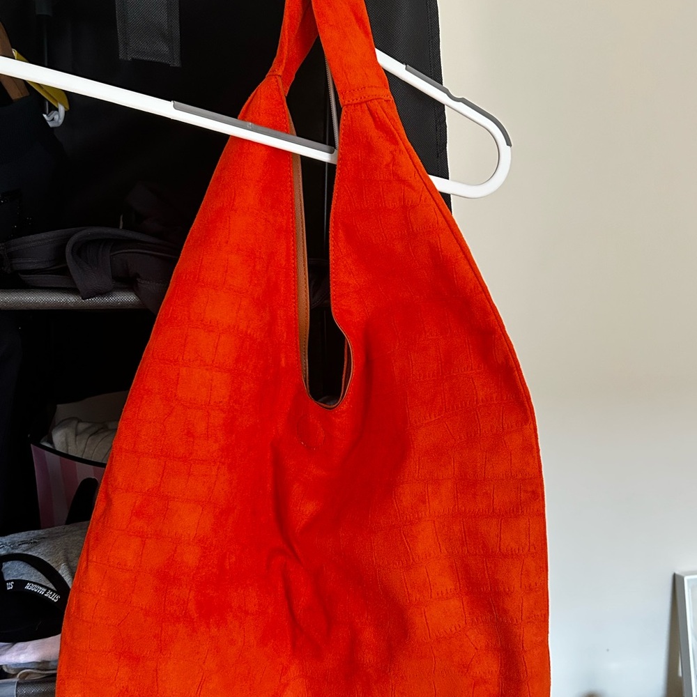 Orange Textured Women's Bag